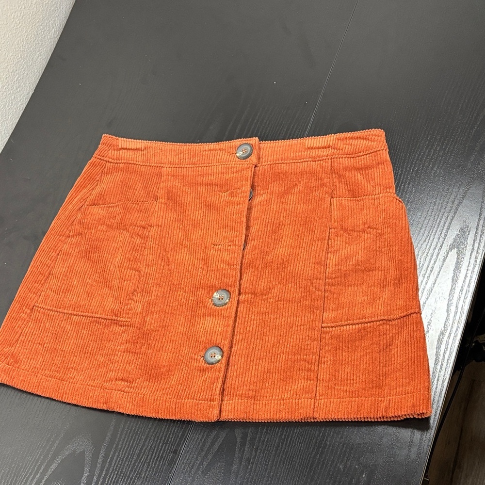 Chloe & Katie Vibrant Orange Mini Skirt